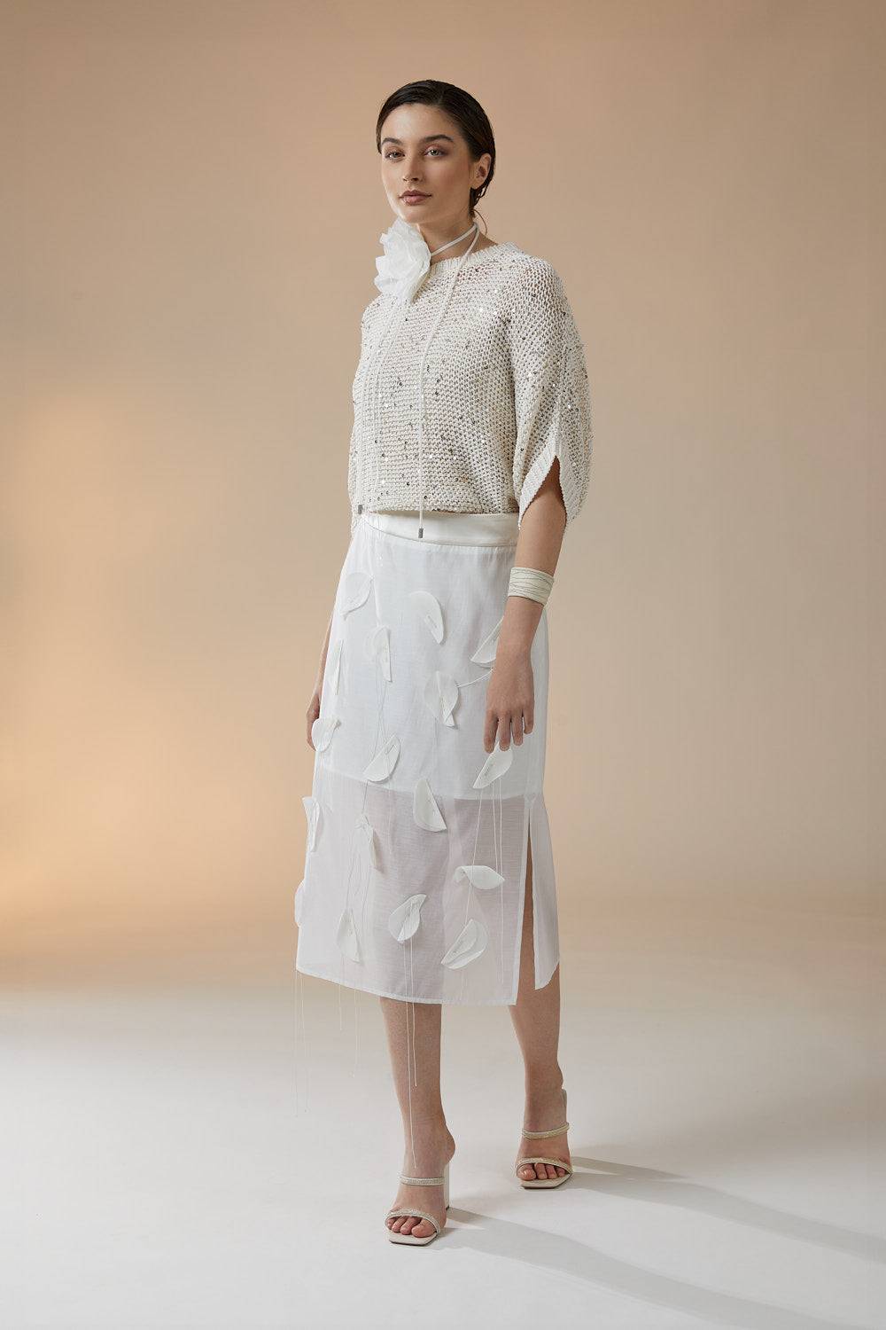 Peserico Maglia in cotone e maxi paillettes bicolor Offerta natalizia