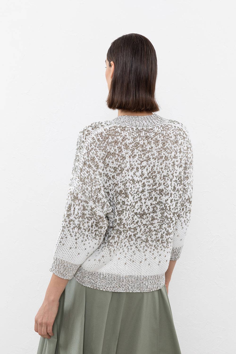 Peserico Maglia con lavorazione a jacquard sfumato in cotone e micro paillettes Offerta per la Festa della Mamma