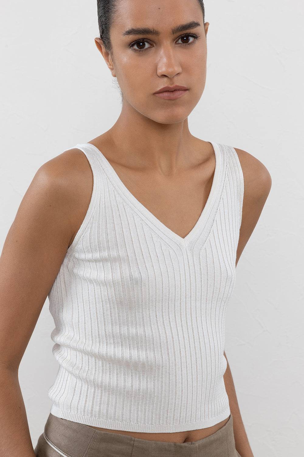 Peserico Top in filato mélange misto viscosa lucida Offerta Giorno del Papà