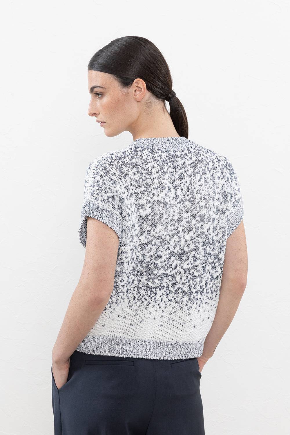 Peserico Maglia lavorata a jacquard sfumato in cotone e micropaillettes Offerta San Valentino