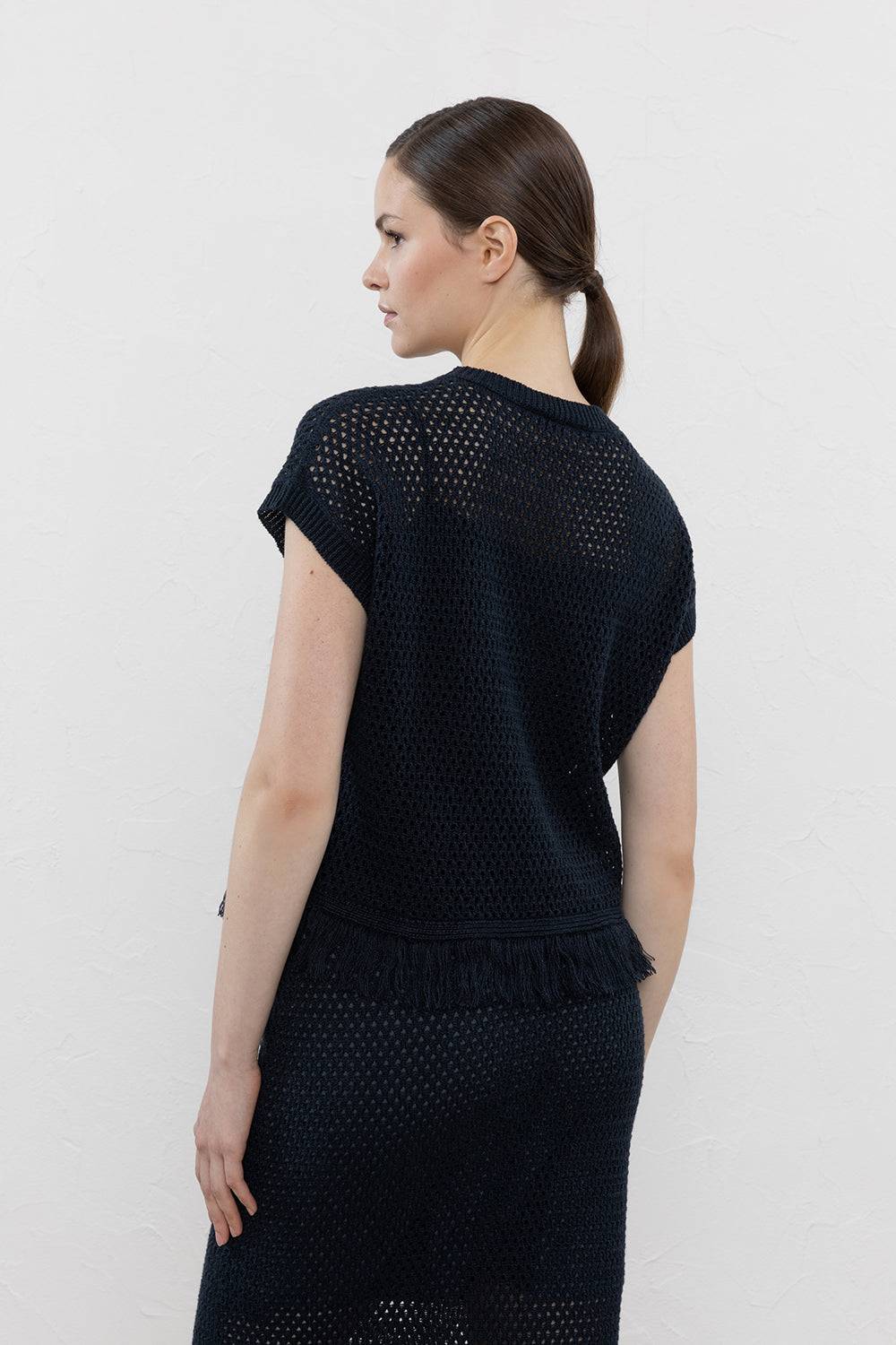 Peserico Maglia a rete in filato mélange di lino e cotone Latest fashion