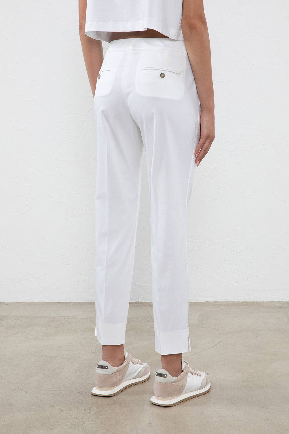 Peserico Pantalone a sigaretta in gabardina di cotone stretch Offerte esclusive