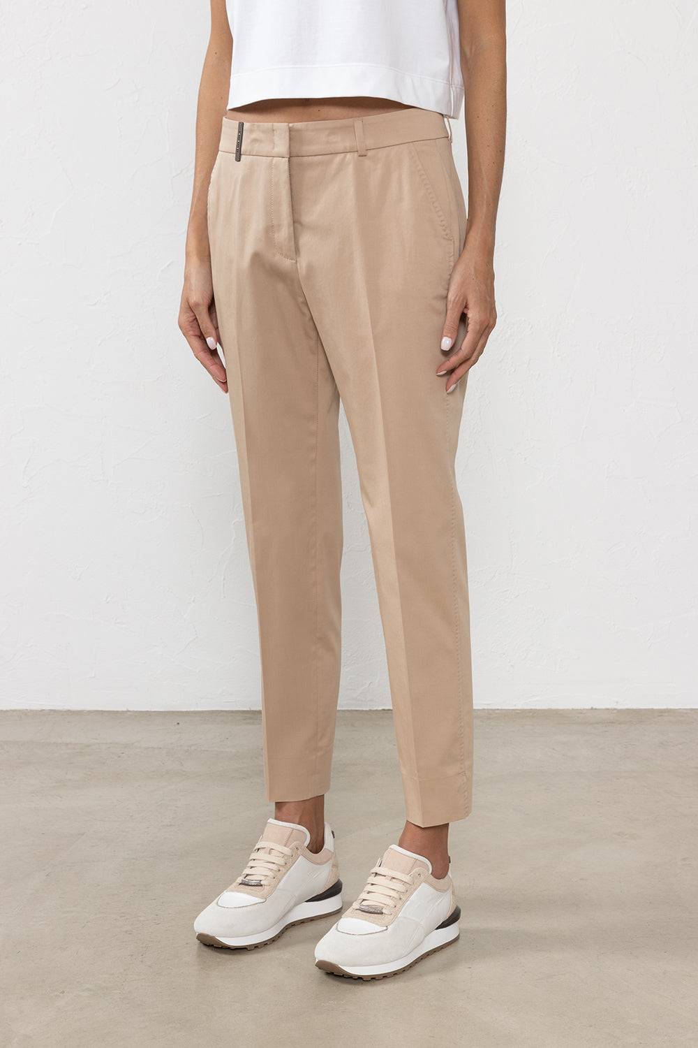 Peserico Pantalone a sigaretta in gabardina di cotone stretch Lightning offer