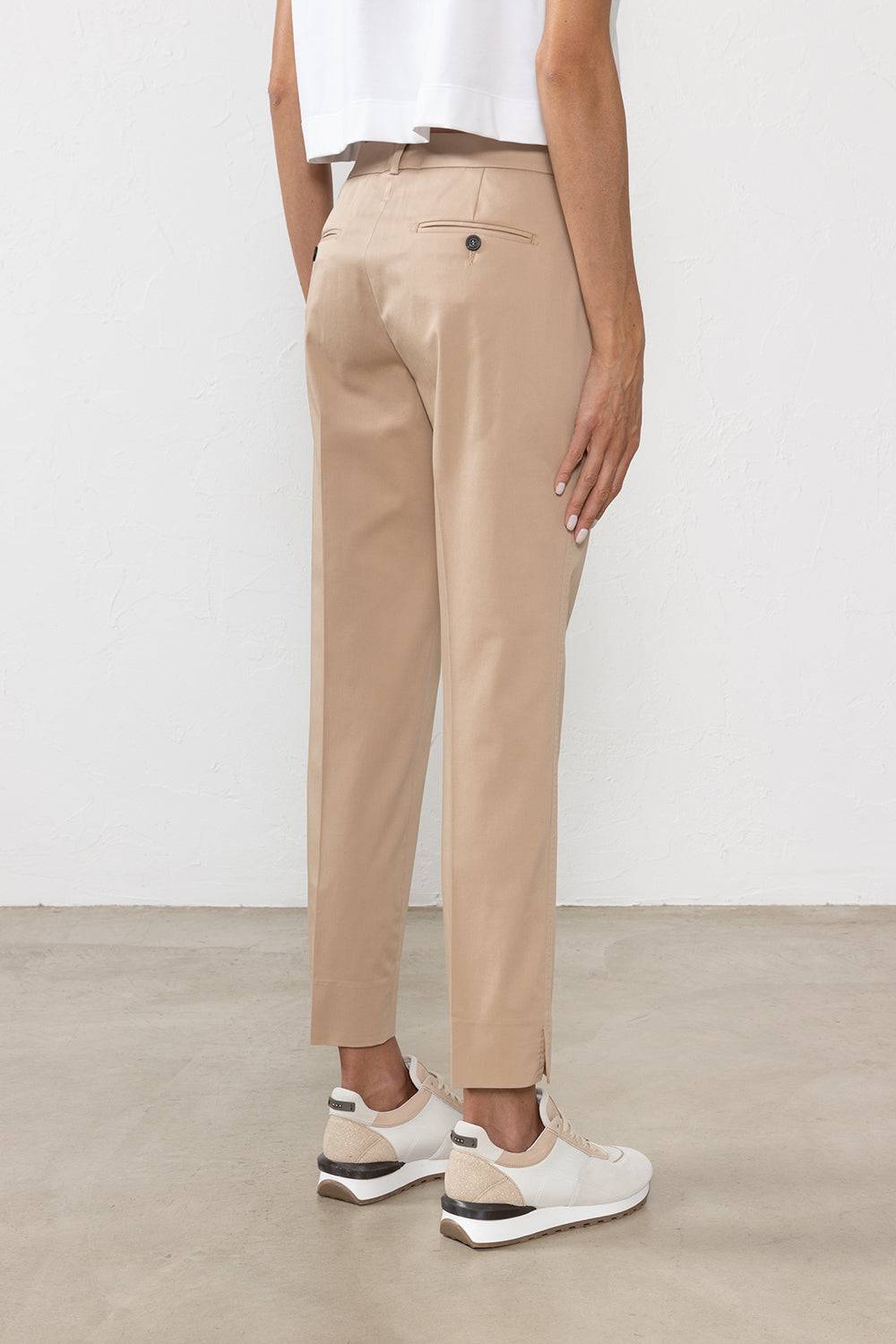 Peserico Pantalone a sigaretta in gabardina di cotone stretch Lightning offer