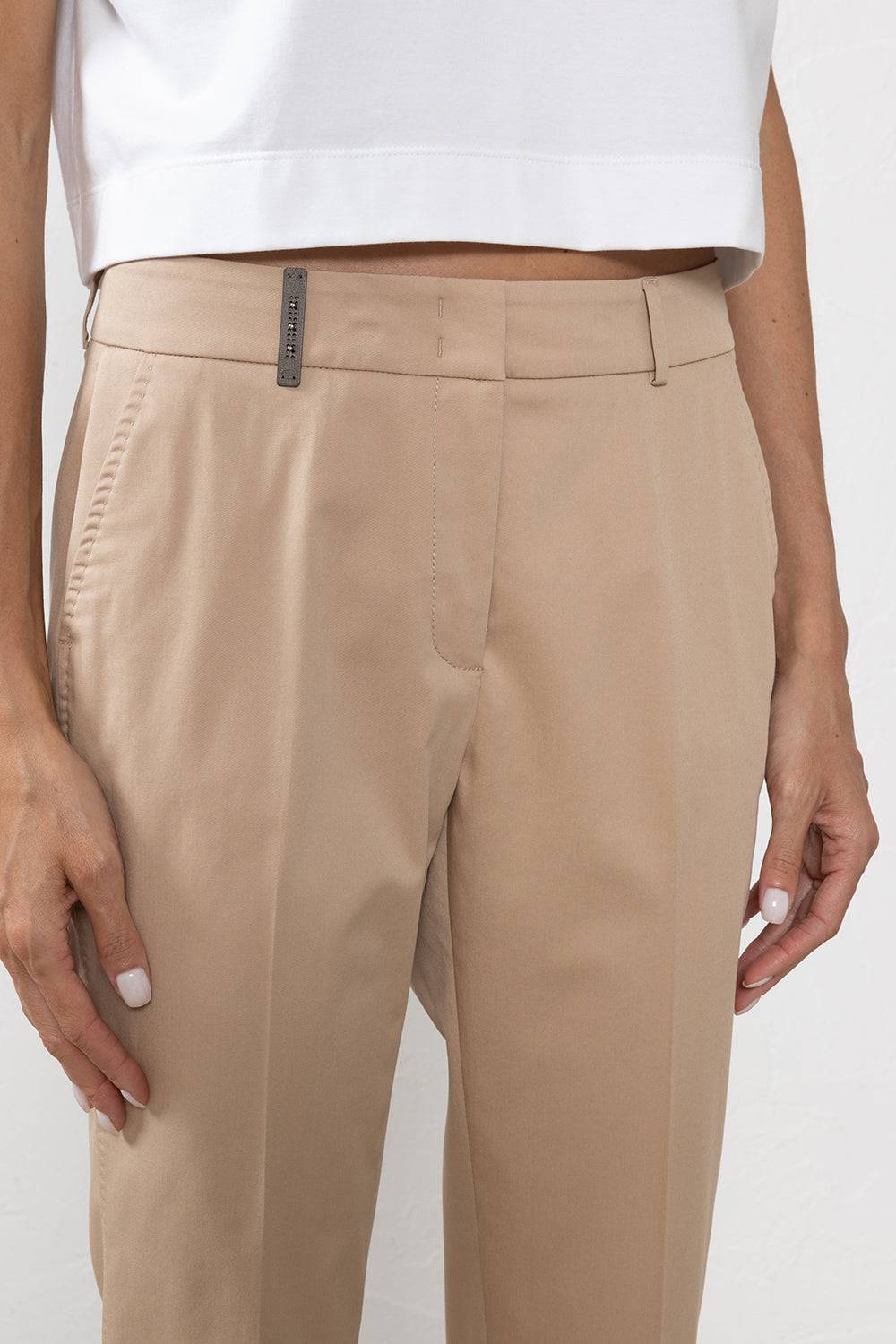 Peserico Pantalone a sigaretta in gabardina di cotone stretch Lightning offer
