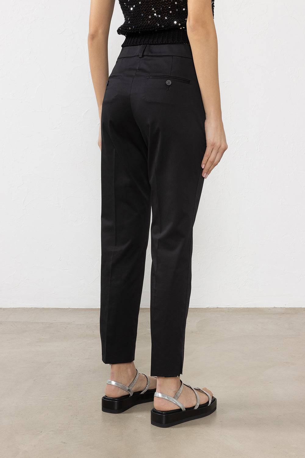 Peserico Iconico pantalone 4718 in raso di cotone stretch Grandi sconti