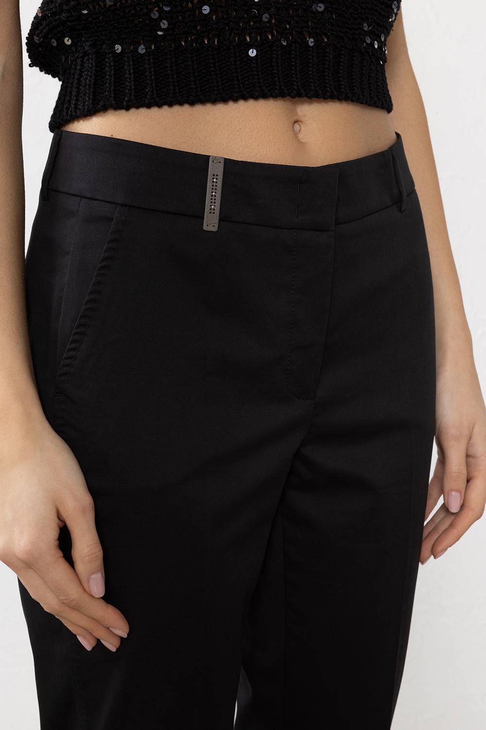 Peserico Iconico pantalone 4718 in raso di cotone stretch Grandi sconti