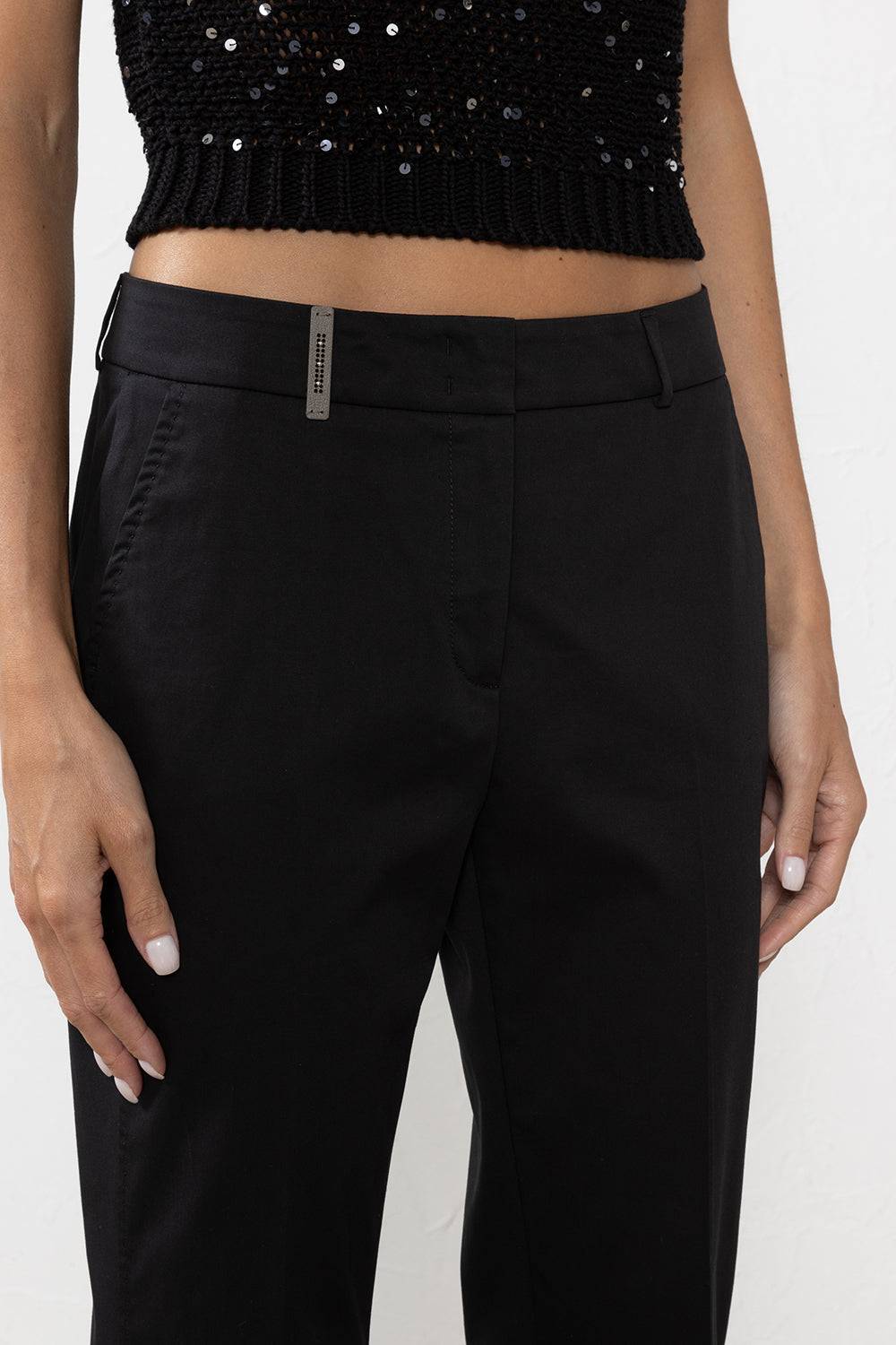 Peserico Pantalone a sigaretta in gabardina di cotone stretch Nuovi prodotti