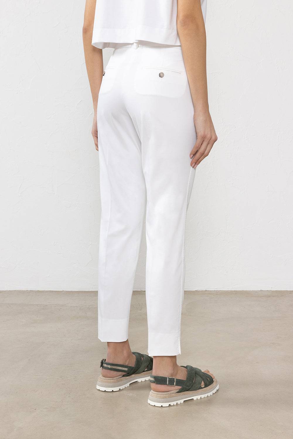 Peserico Iconico pantalone 4718 in raso di cotone stretch Comprane uno, ottenene uno gratis