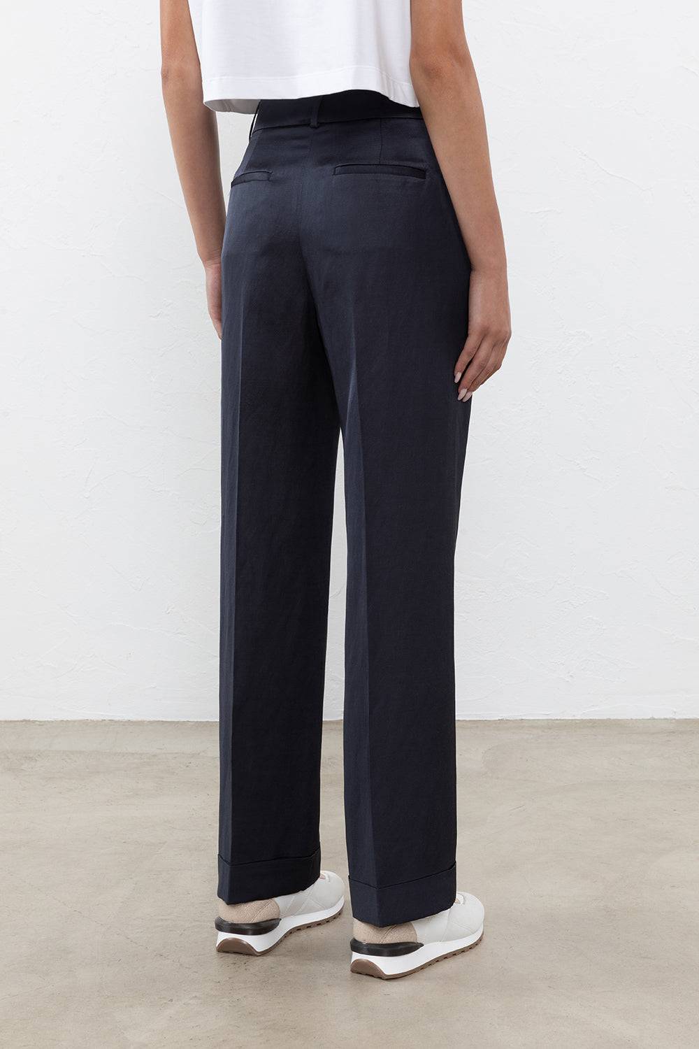 Peserico Pantalone in twill di viscosa, lino e cotone Sconti VIP