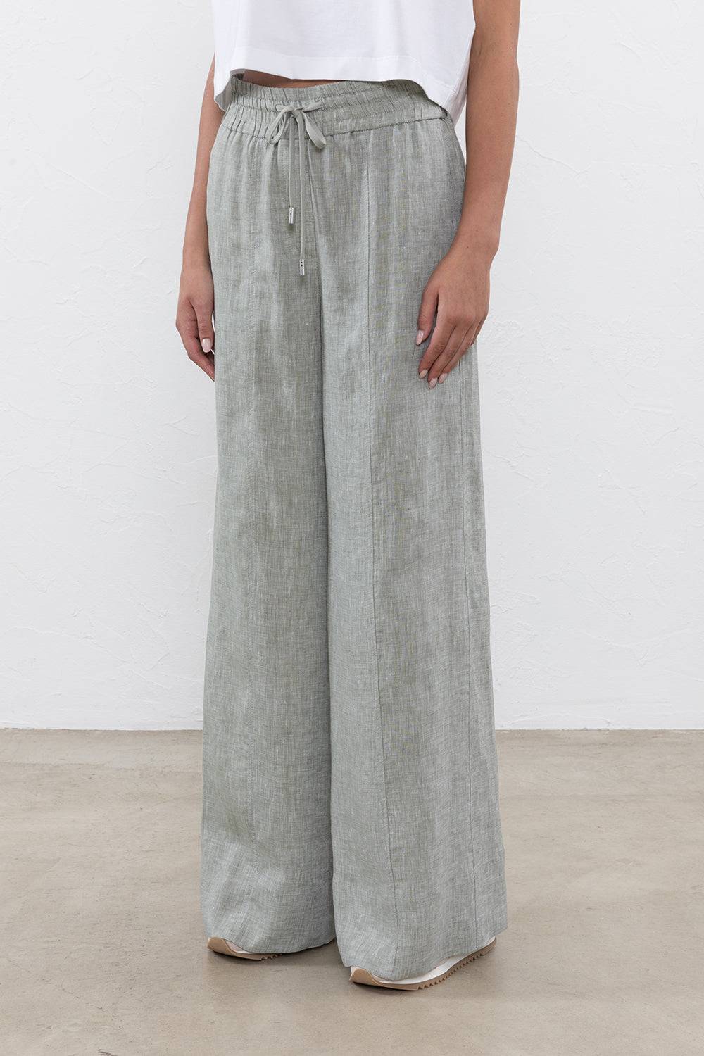 Peserico Pantalone ampio in leggera tela di puro lino