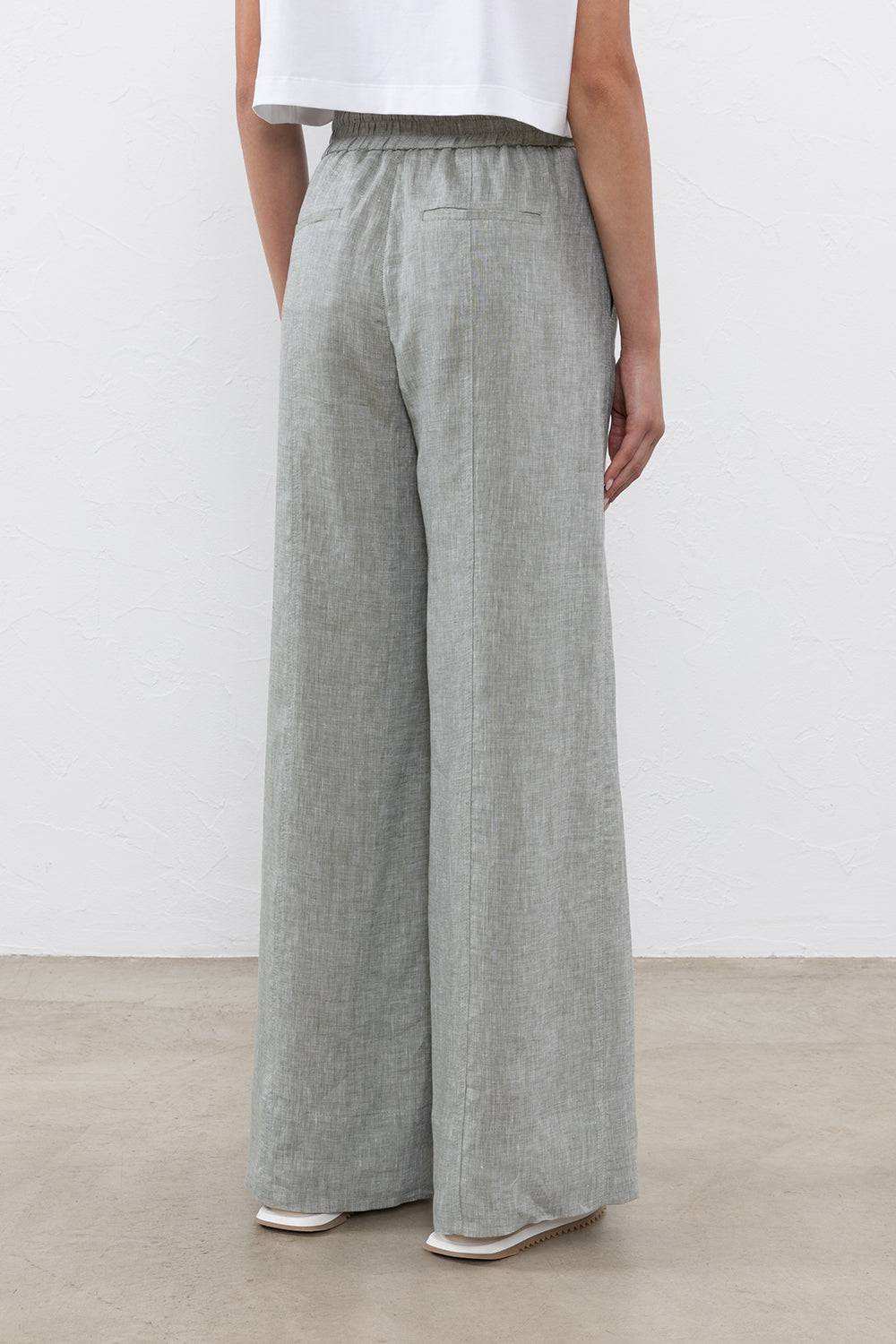Peserico Pantalone ampio in leggera tela di puro lino Prezzo basso