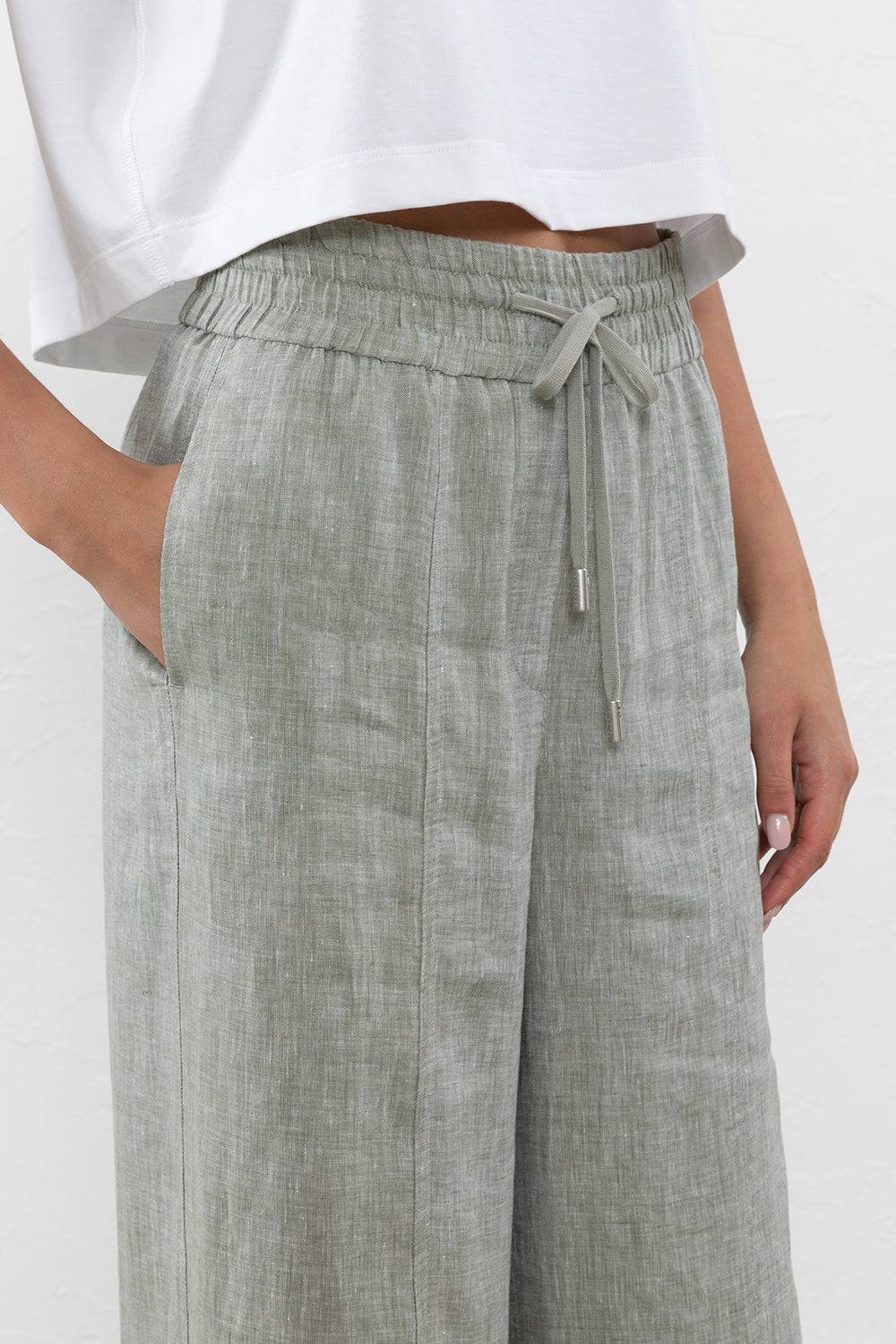 Peserico Pantalone ampio in leggera tela di puro lino Prezzo basso