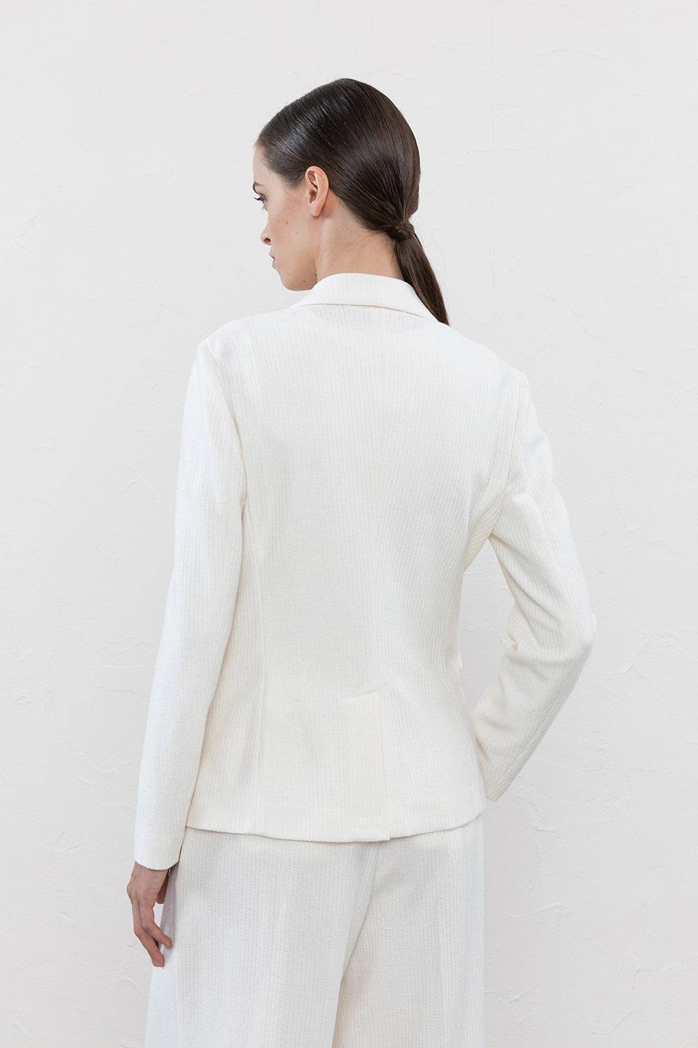 Peserico Blazer monopetto in Jersey di lino cotone Super sconto