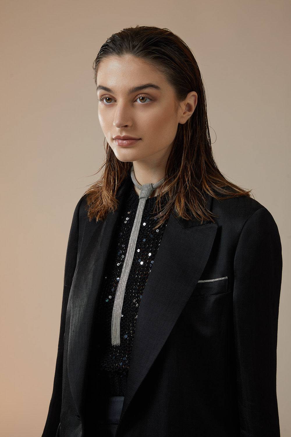 Peserico Blazer monopetto in stuoia di viscosa e bamboo Limitato a 3 giorni