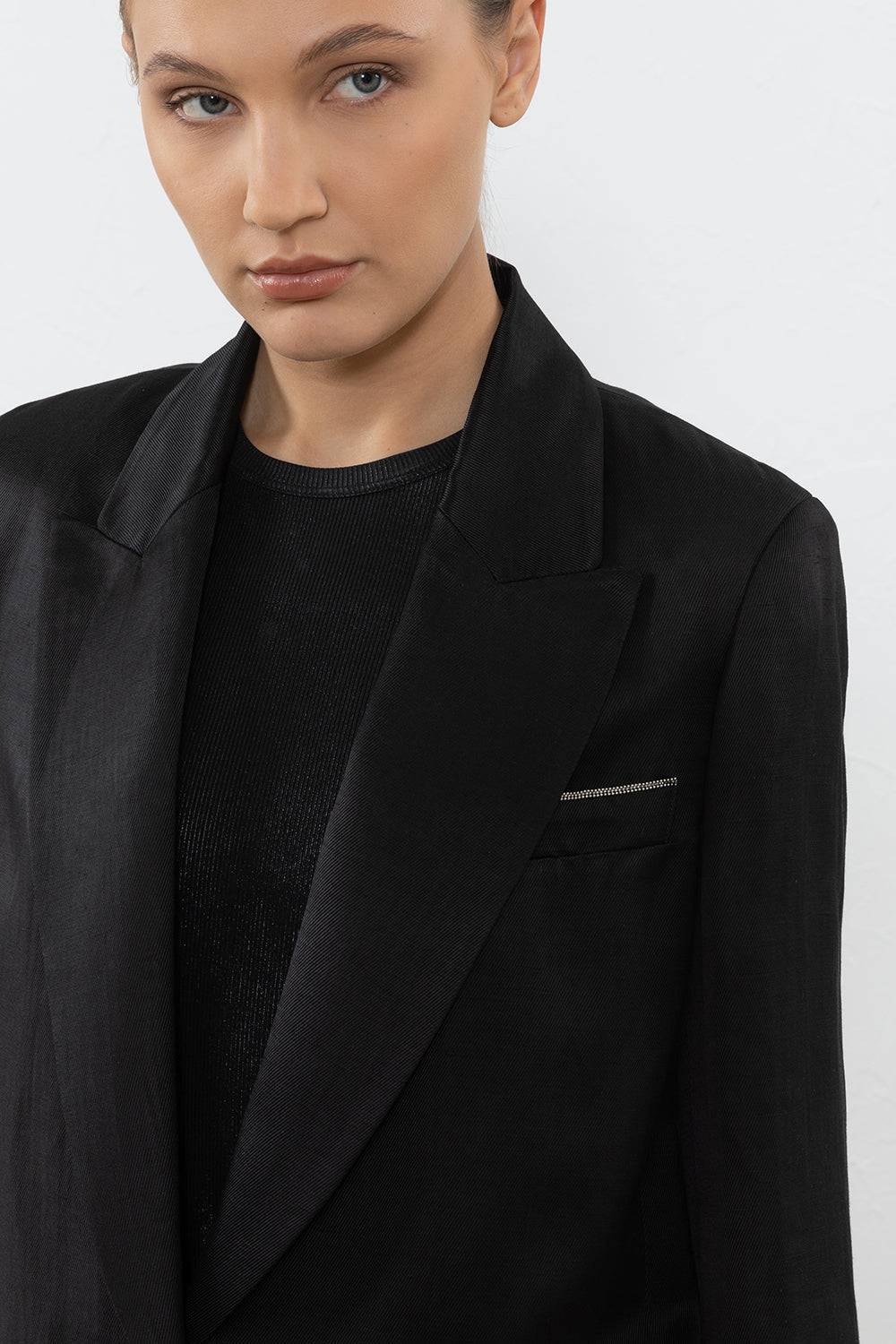 Peserico Blazer monopetto in stuoia di viscosa e bamboo Limitato a 3 giorni