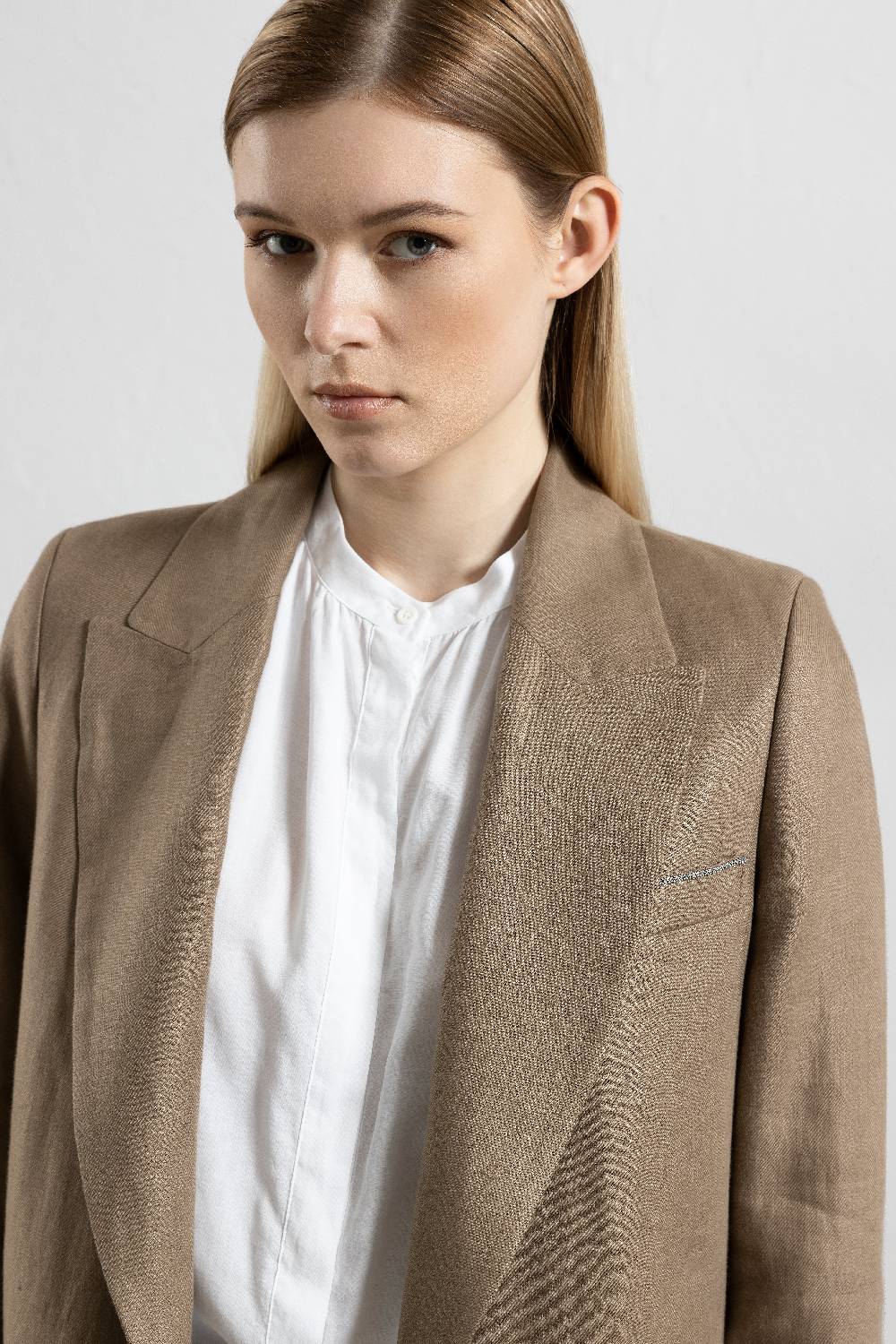 Peserico Blazer monopetto in gabardina di puro lino Esporta salva