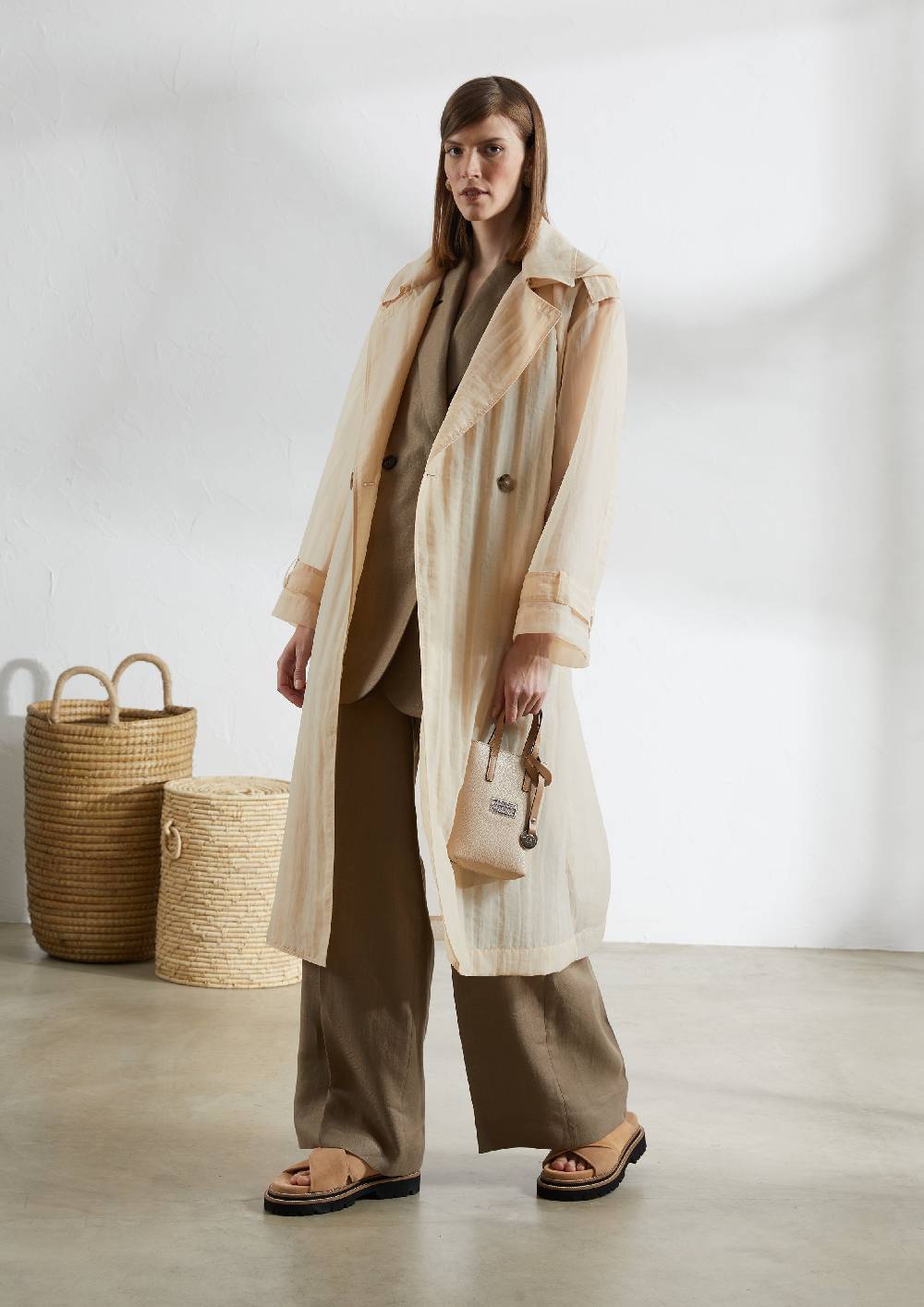 Peserico Gilet doppiopetto in gabardina di puro lino Black Friday Prezzi