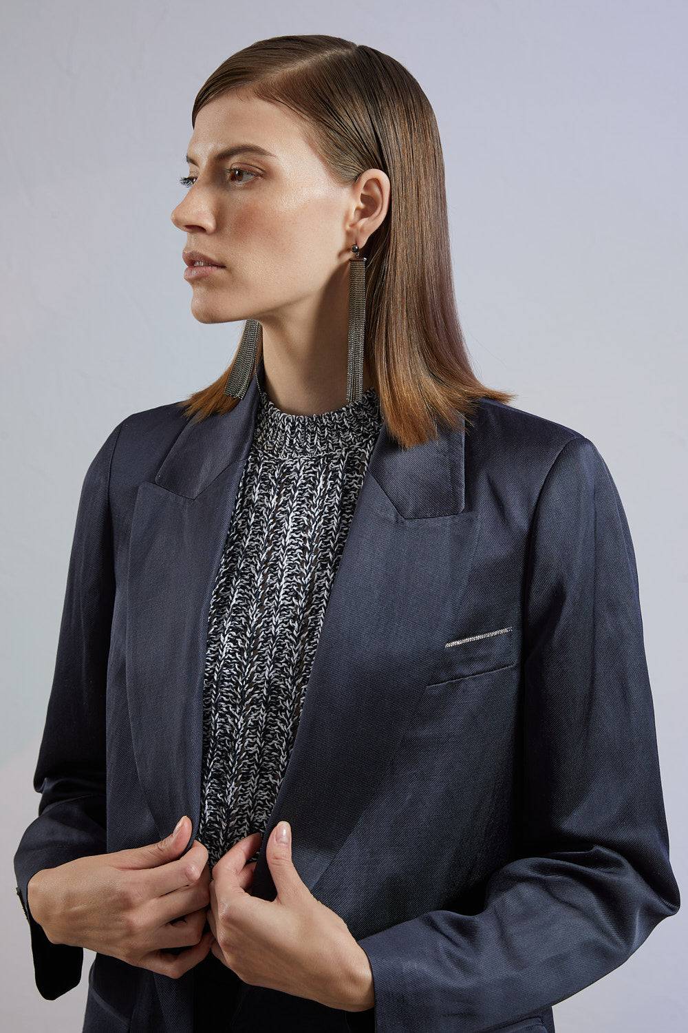 Peserico Blazer monopetto in twill di viscosa, lino e cotone 50% di sconto per tempo limitato