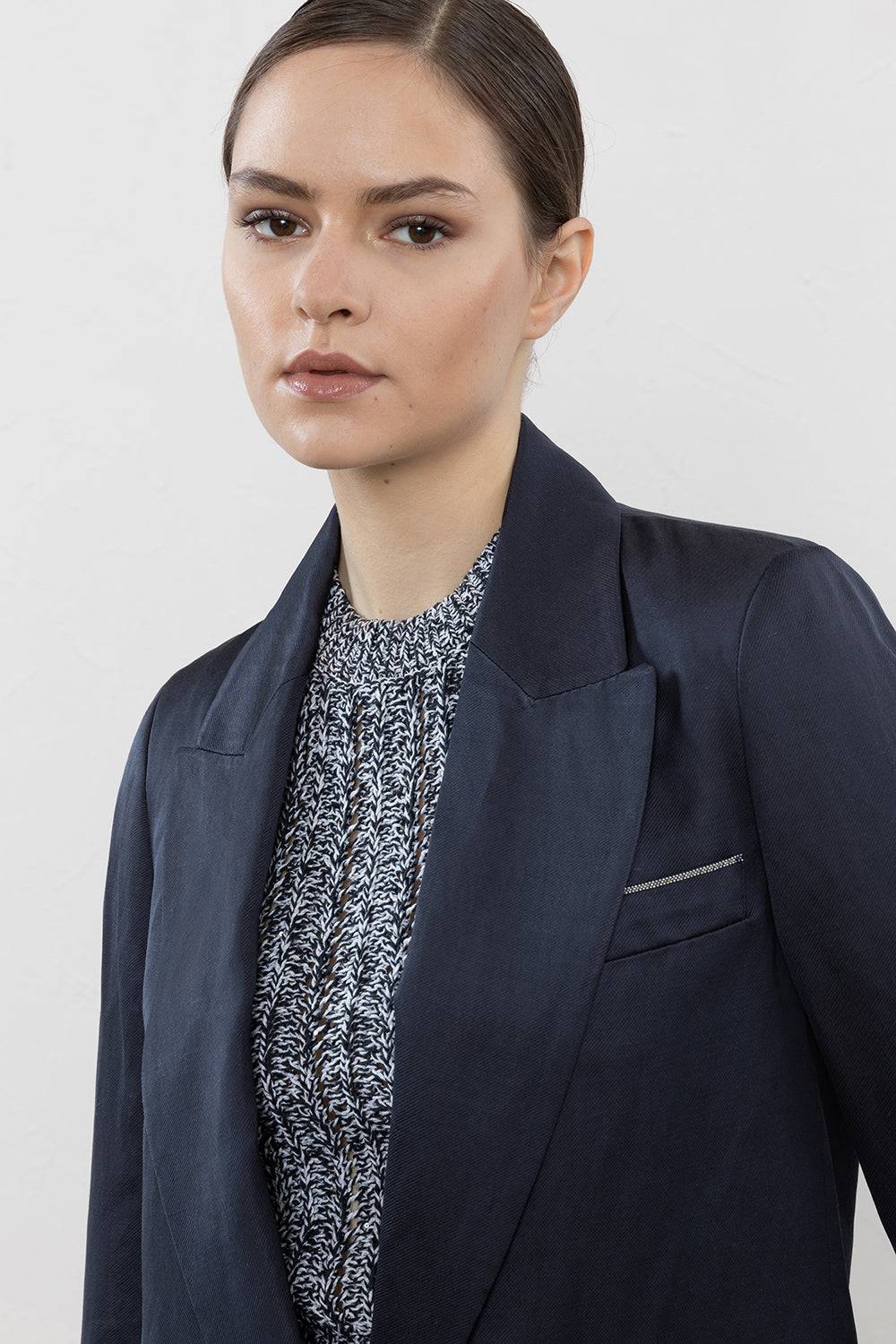 Peserico Blazer monopetto in twill di viscosa, lino e cotone 50% di sconto per tempo limitato