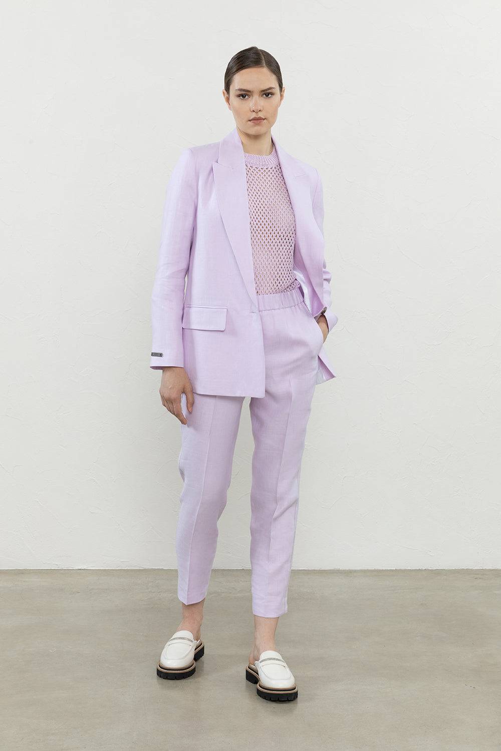 Peserico Blazer monopetto in gabardina di puro lino Italia