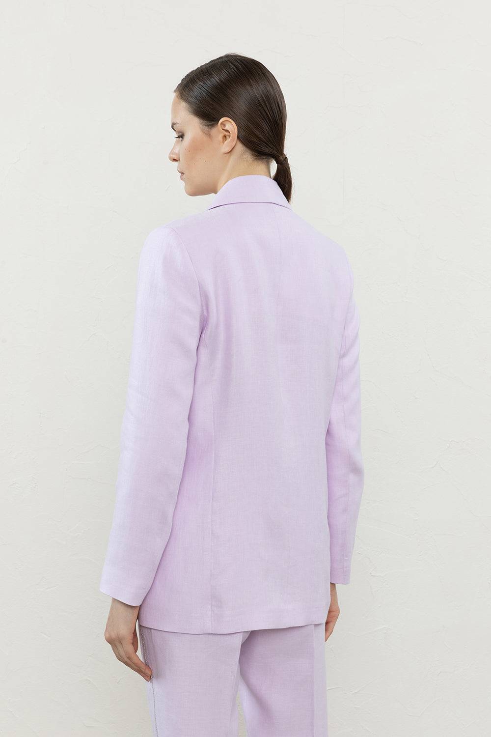 Peserico Blazer monopetto in gabardina di puro lino Italia