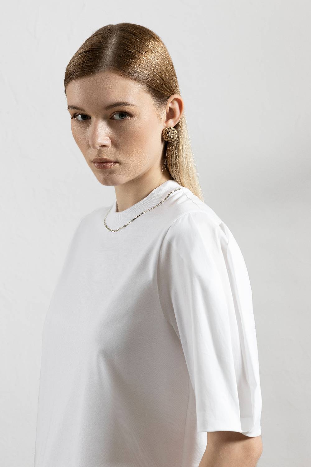 Peserico T-shirt in jersey e popeline di cotone con Punto Luce Qualità