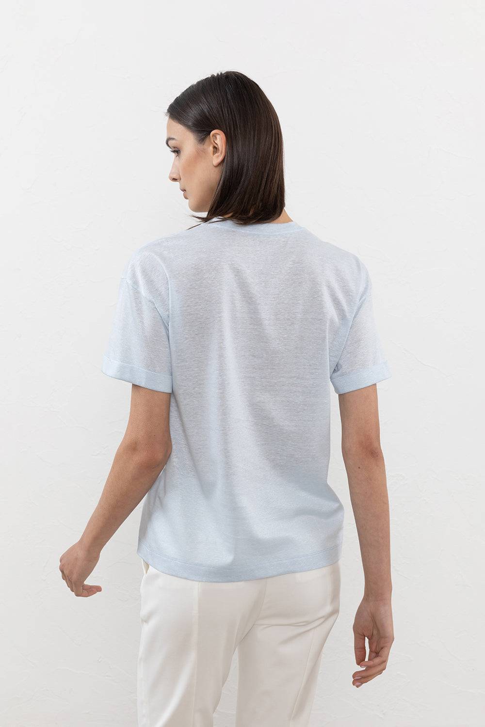 Peserico T-shirt in piquet di lino e cotone Promozione