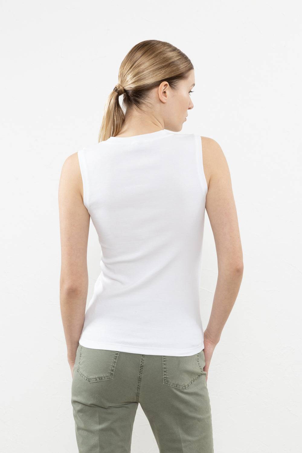 Peserico Top in microcostina jersey stretch Spedizione Gratuita