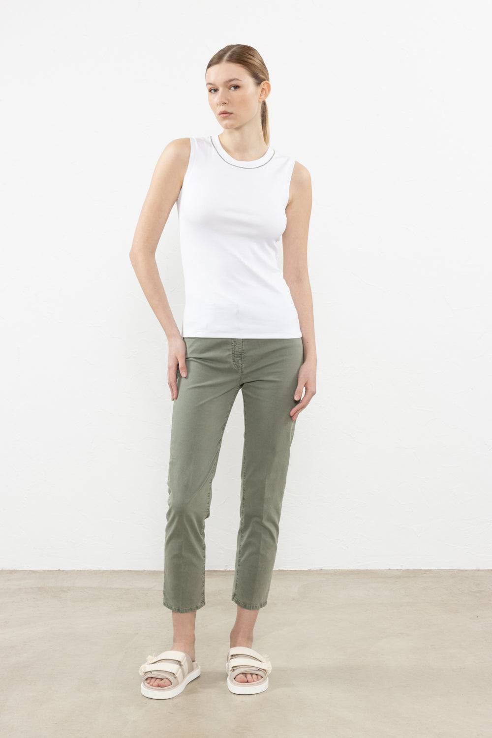 Peserico Top in microcostina jersey stretch Spedizione Gratuita