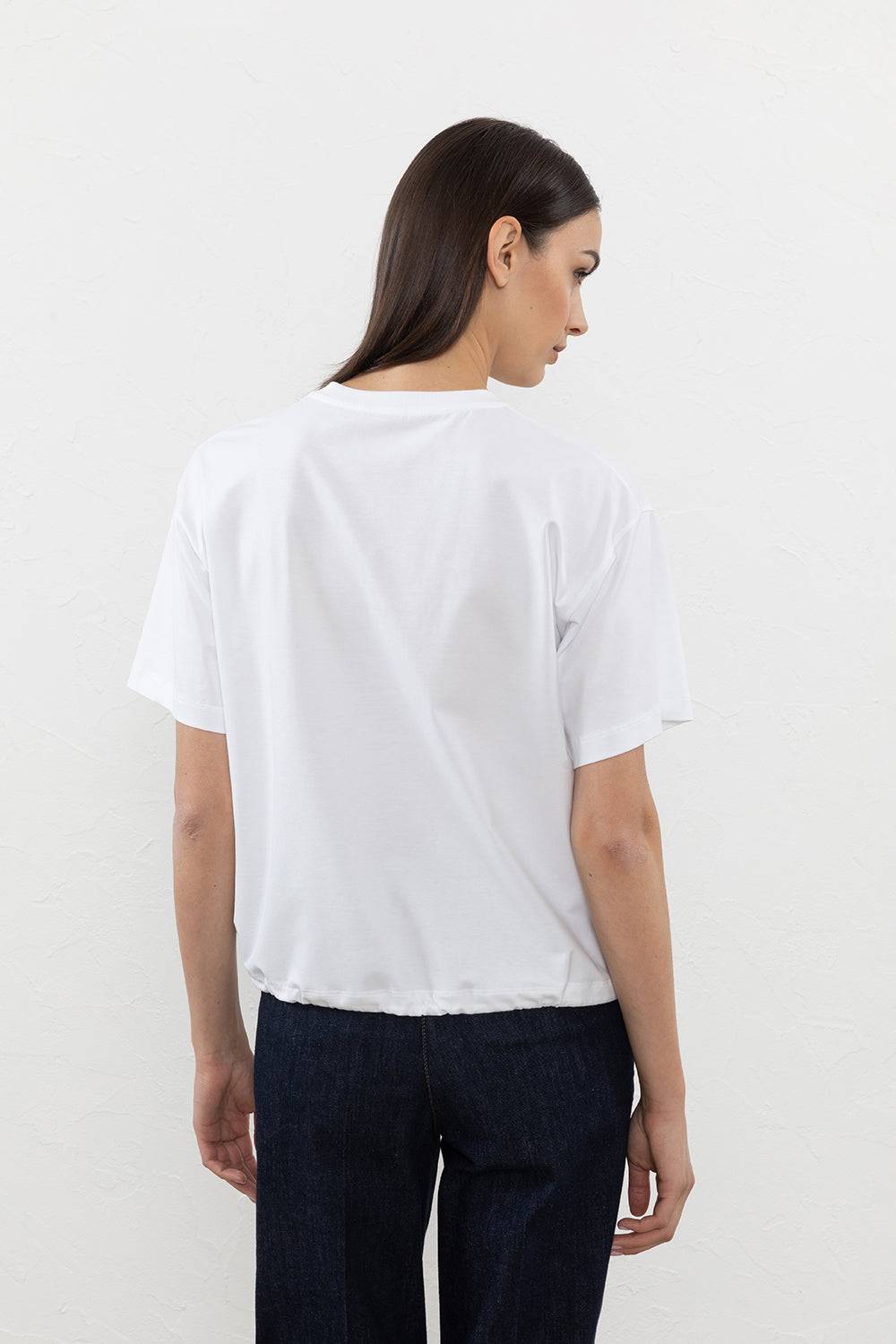 Peserico T-shirt in jersey d cotone con triangolo Punto Luce Negozi Online