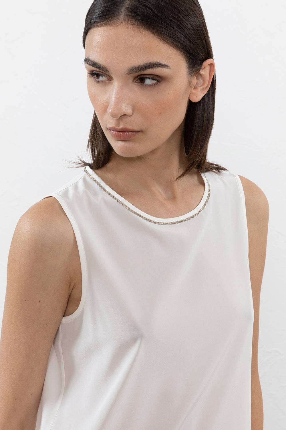 Peserico Top in crepe de chine in seta stretch