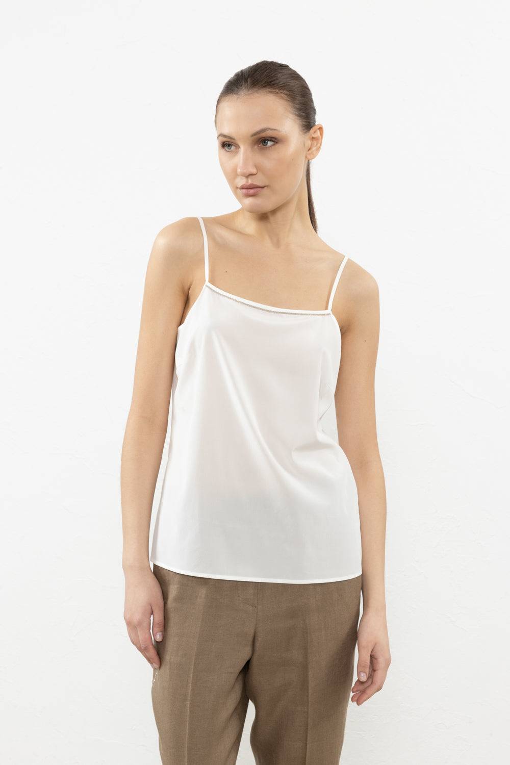 Peserico Top in crepe de chine in seta stretch Sottocosto