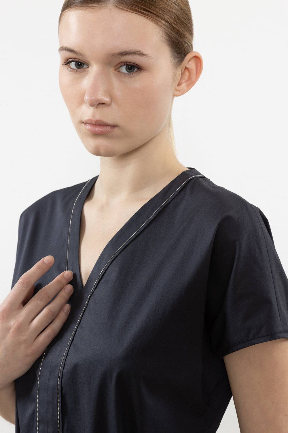 Peserico Abito midi in leggero raso di cotone stretch Sconto