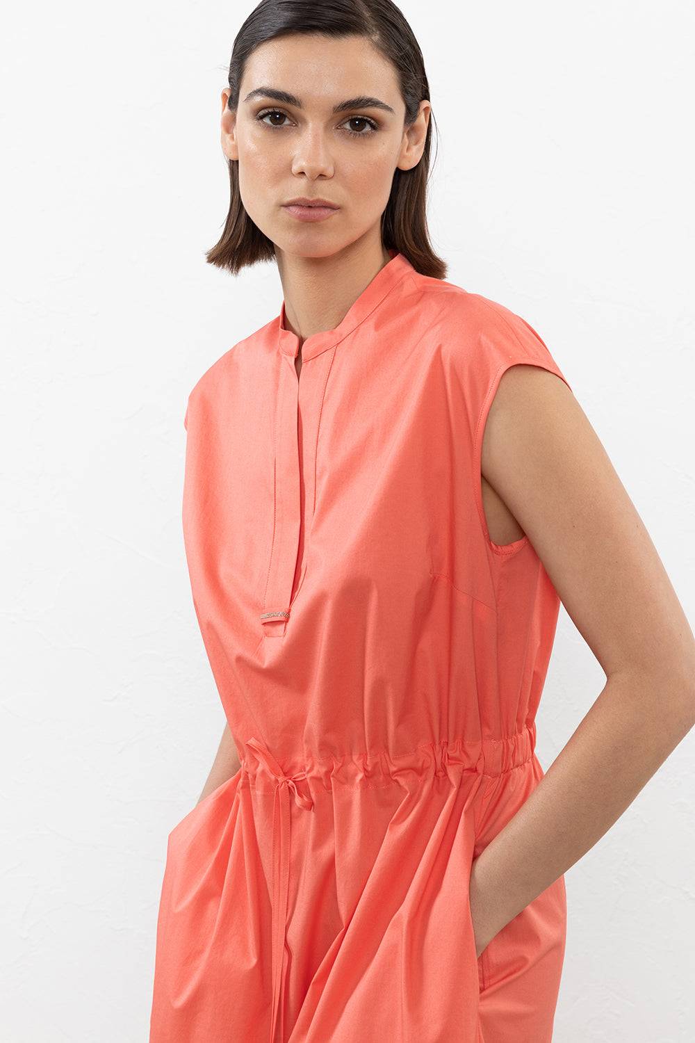 Peserico Abito midi in leggero raso di cotone stretch Offerta