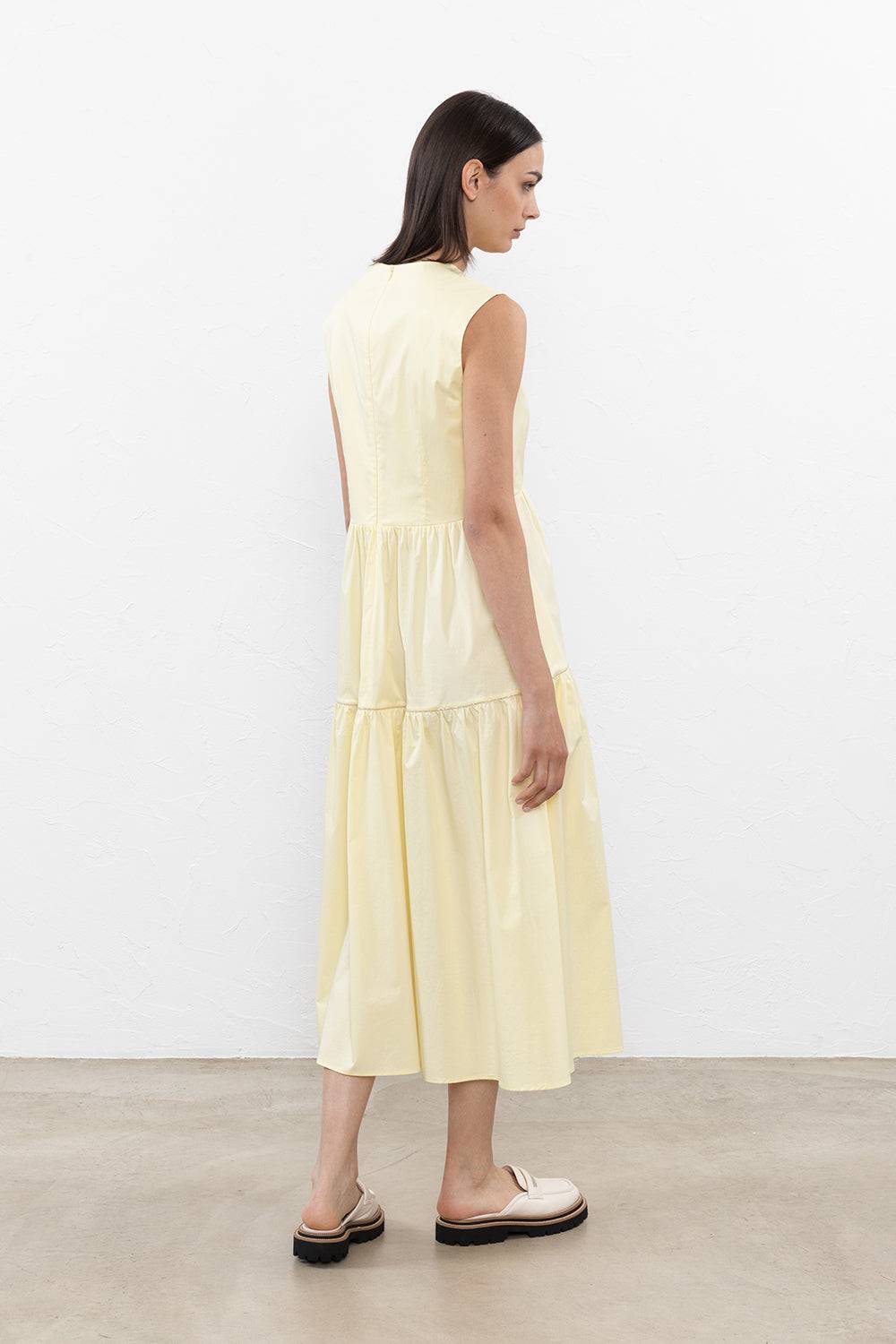 Peserico Abito midi in leggero raso di cotone stretch Outlet