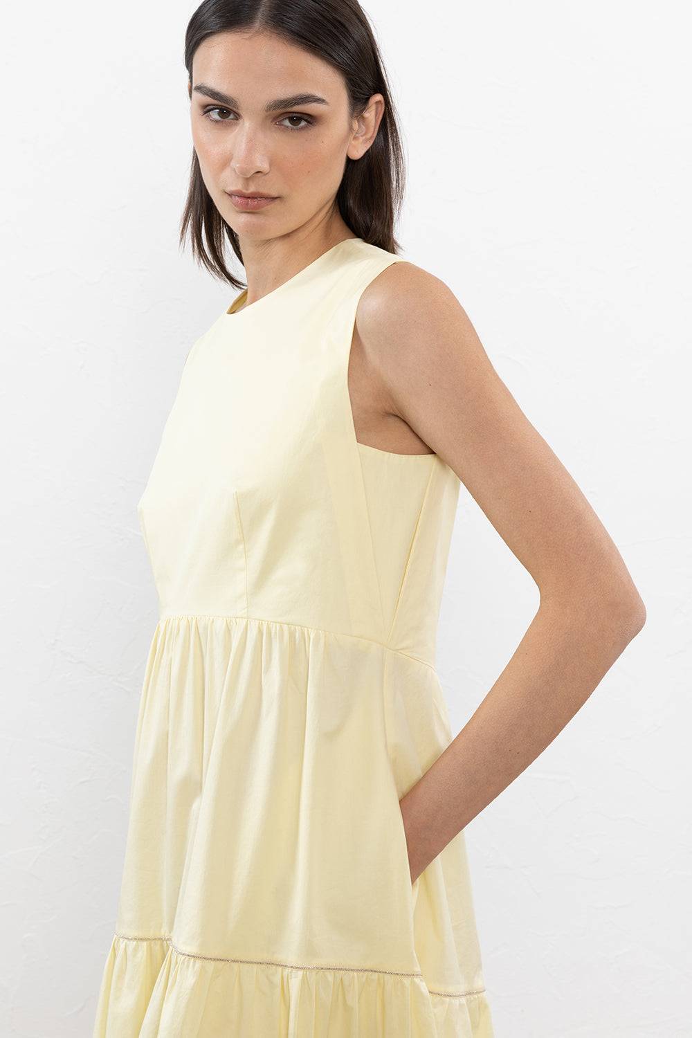Peserico Abito midi in leggero raso di cotone stretch Outlet