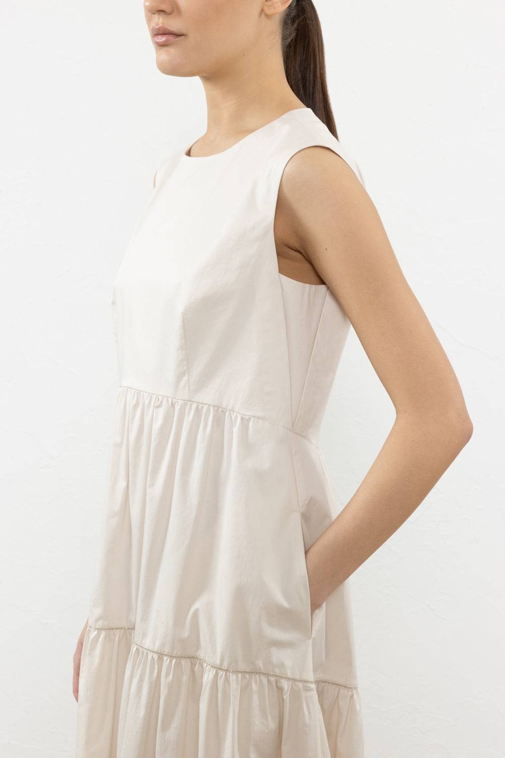 Peserico Abito midi in leggero raso di cotone stretch Offerte