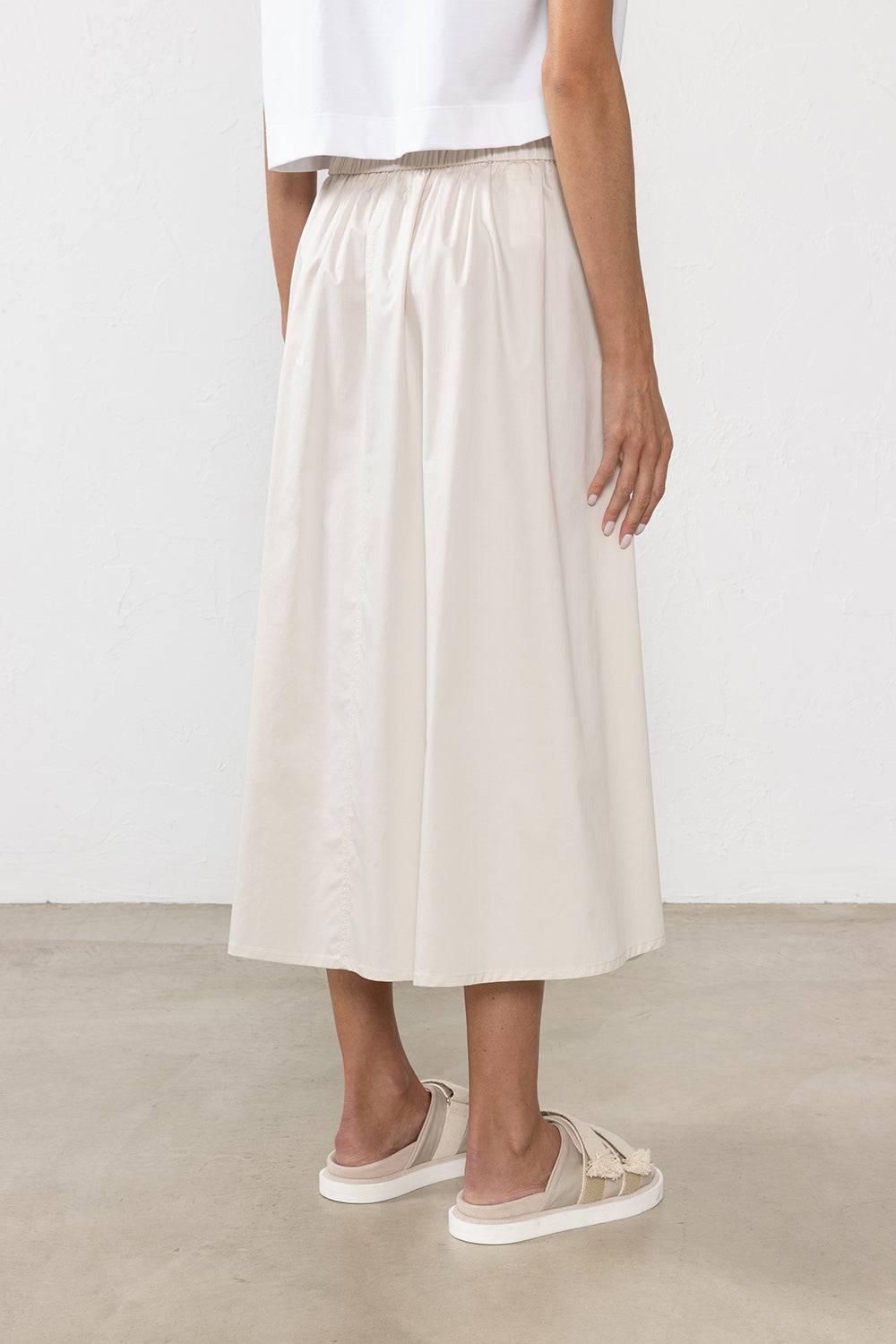 Peserico Gonna midi in leggero raso di cotone stretch Moda