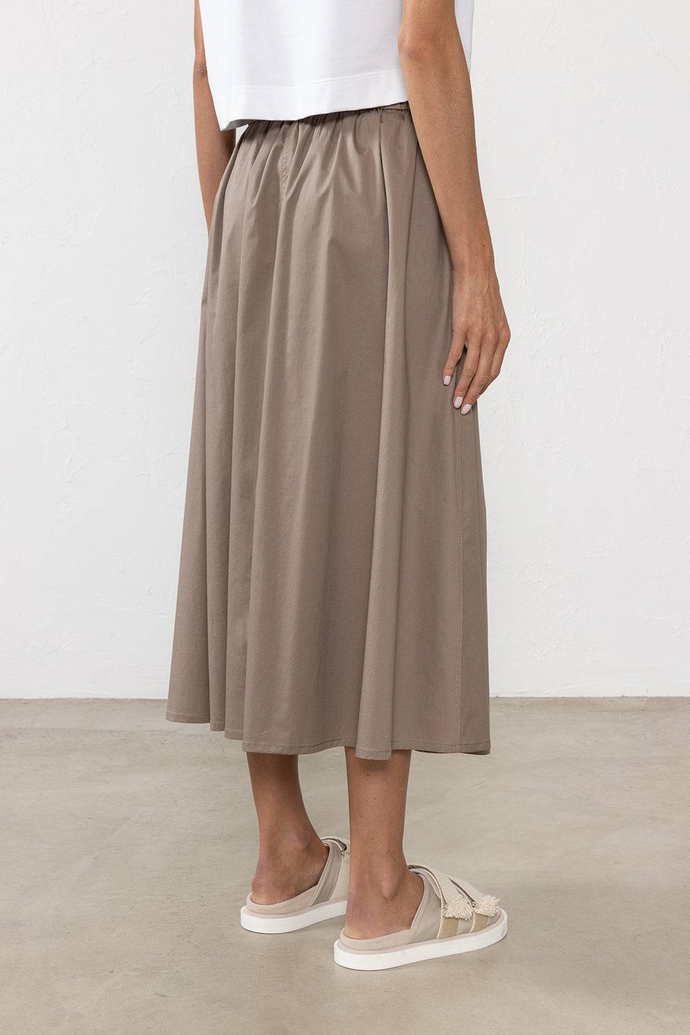 Peserico Gonna midi in leggero raso di cotone stretch Negozio online di fabbrica