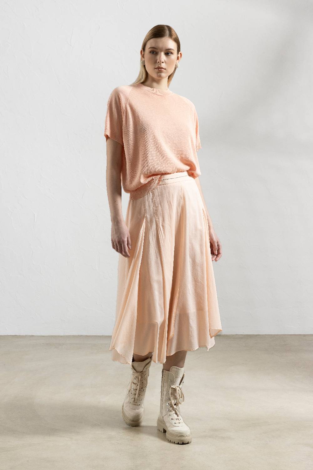 Peserico Gonna midi in voile di puro cotone Offerta speciale