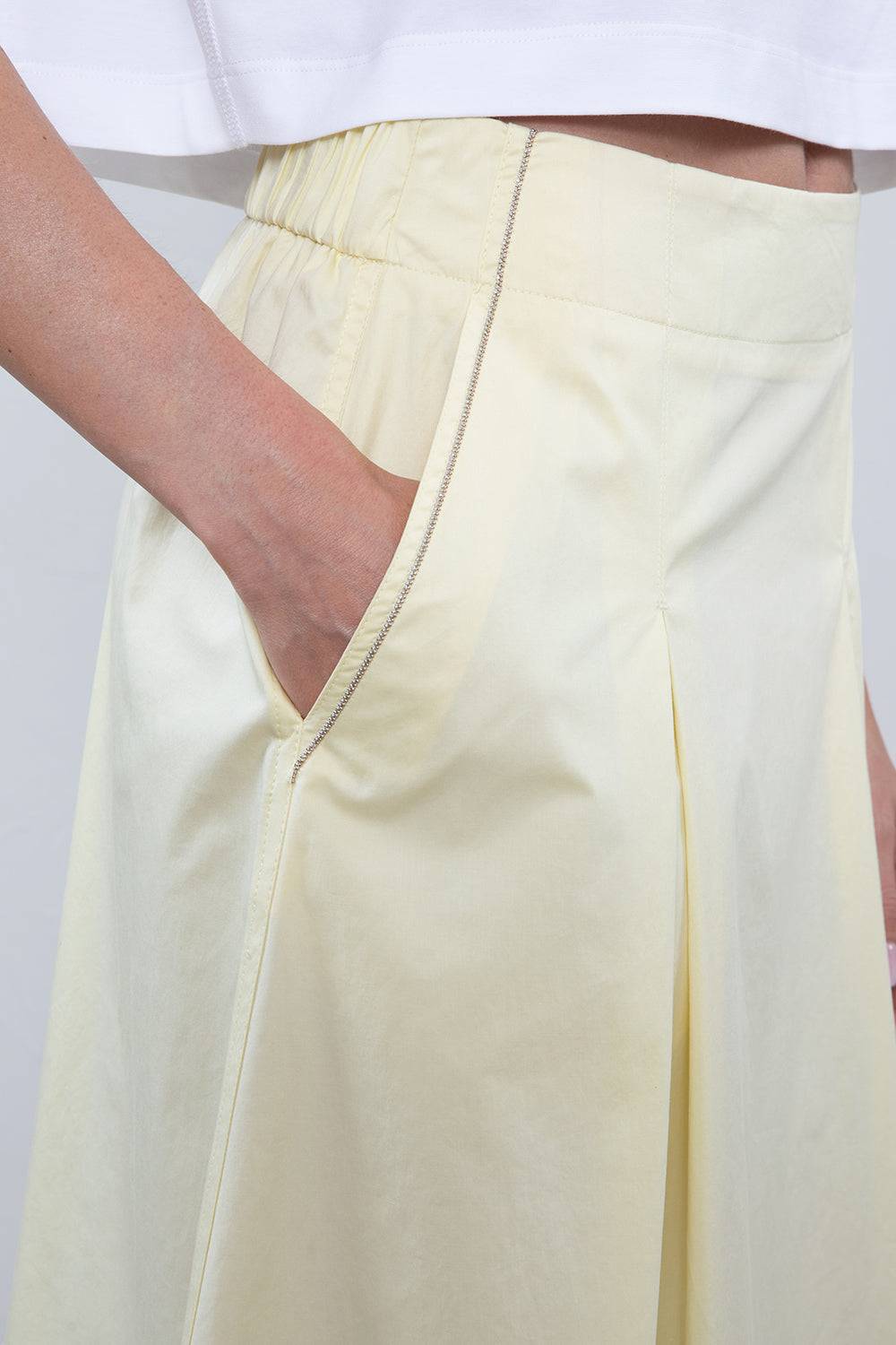 Peserico Gonna midi in leggero raso di cotone stretch Comprare a buon mercato