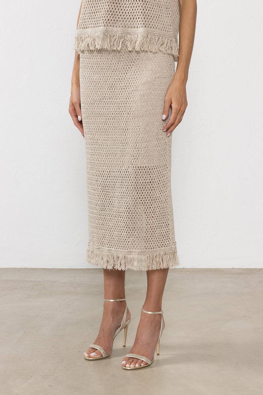 Peserico Gonna in filato di lino e cotone Flash Sale