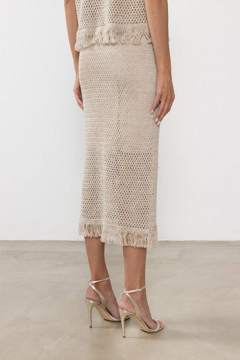 Peserico Gonna in filato di lino e cotone Flash Sale