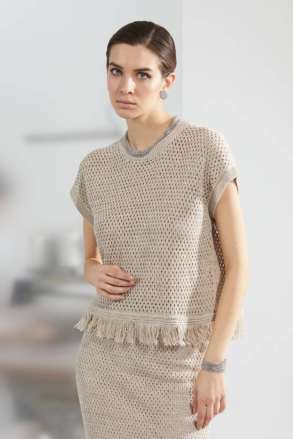Peserico Gonna in filato di lino e cotone Flash Sale