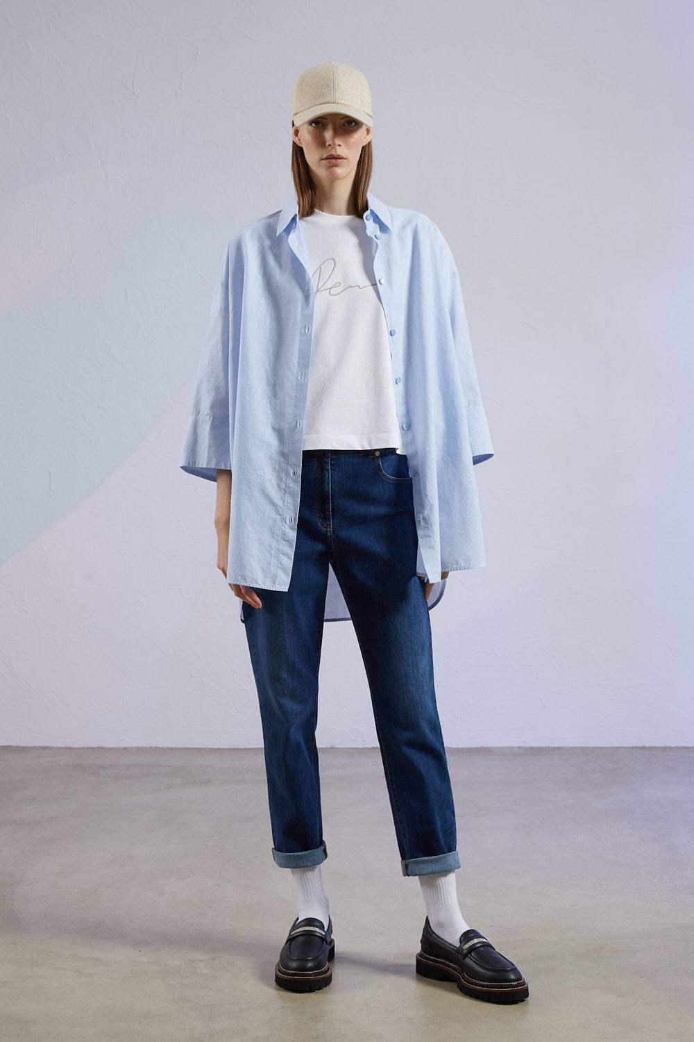 Peserico Denim slim in leggero cotone comfort Offerta natalizia