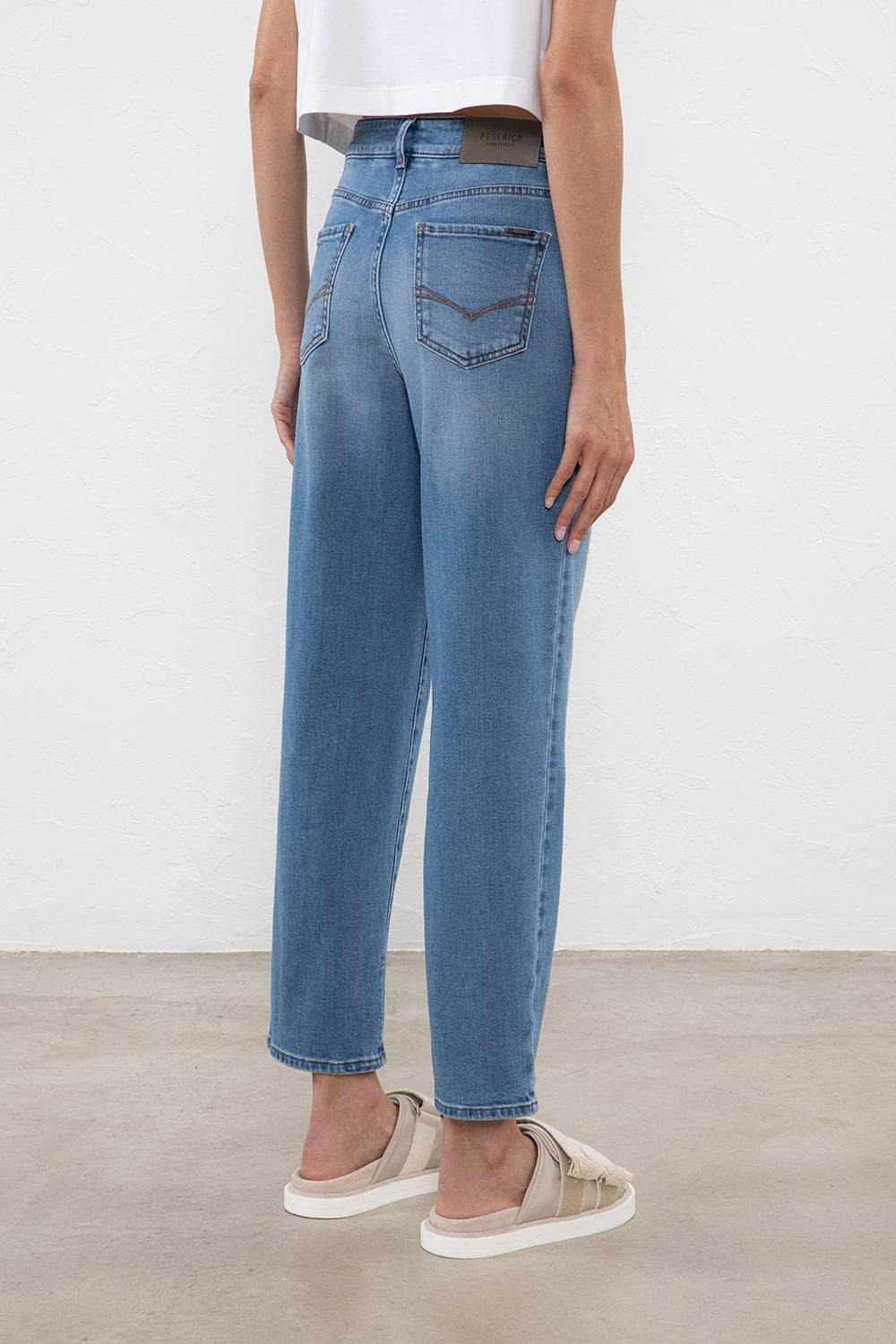 Peserico Pantalone denim in cotone stretch Smaltimento dello stoccaggio