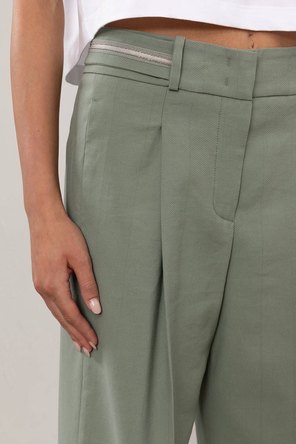 Peserico Pantalone a palazzo in lino e cotone Comprane uno, ottenene uno gratis