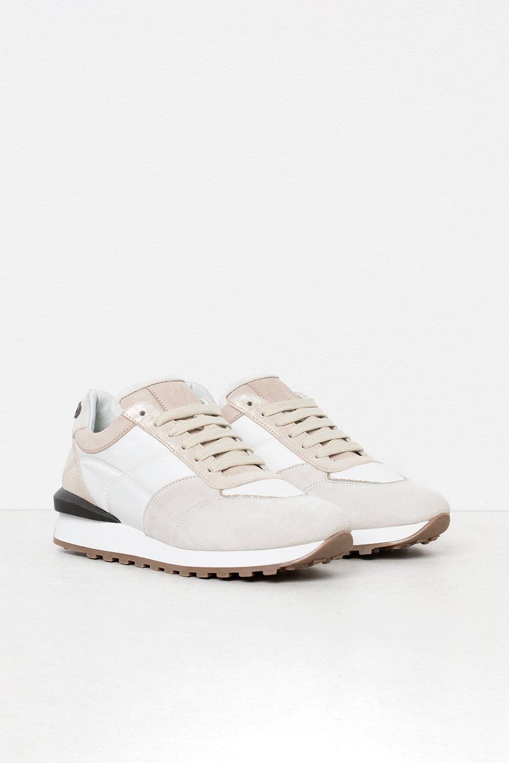 Peserico Sneaker in pelle nabuk, scamosciata e glitter Ritorno libero