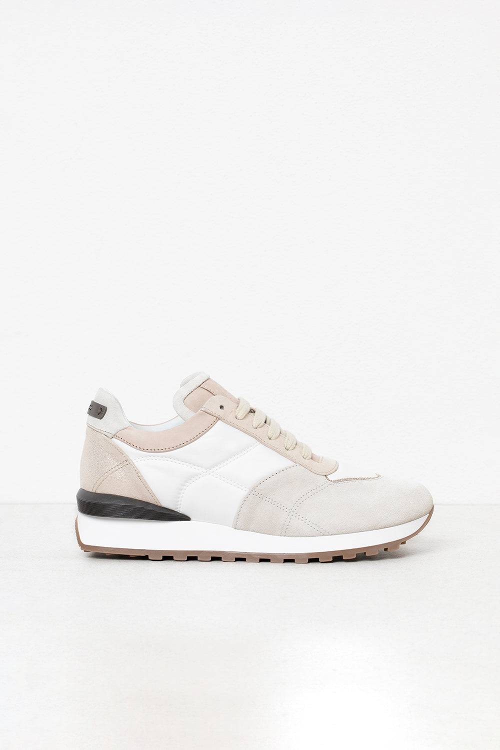 Peserico Sneaker in pelle nabuk, scamosciata e glitter Ritorno libero